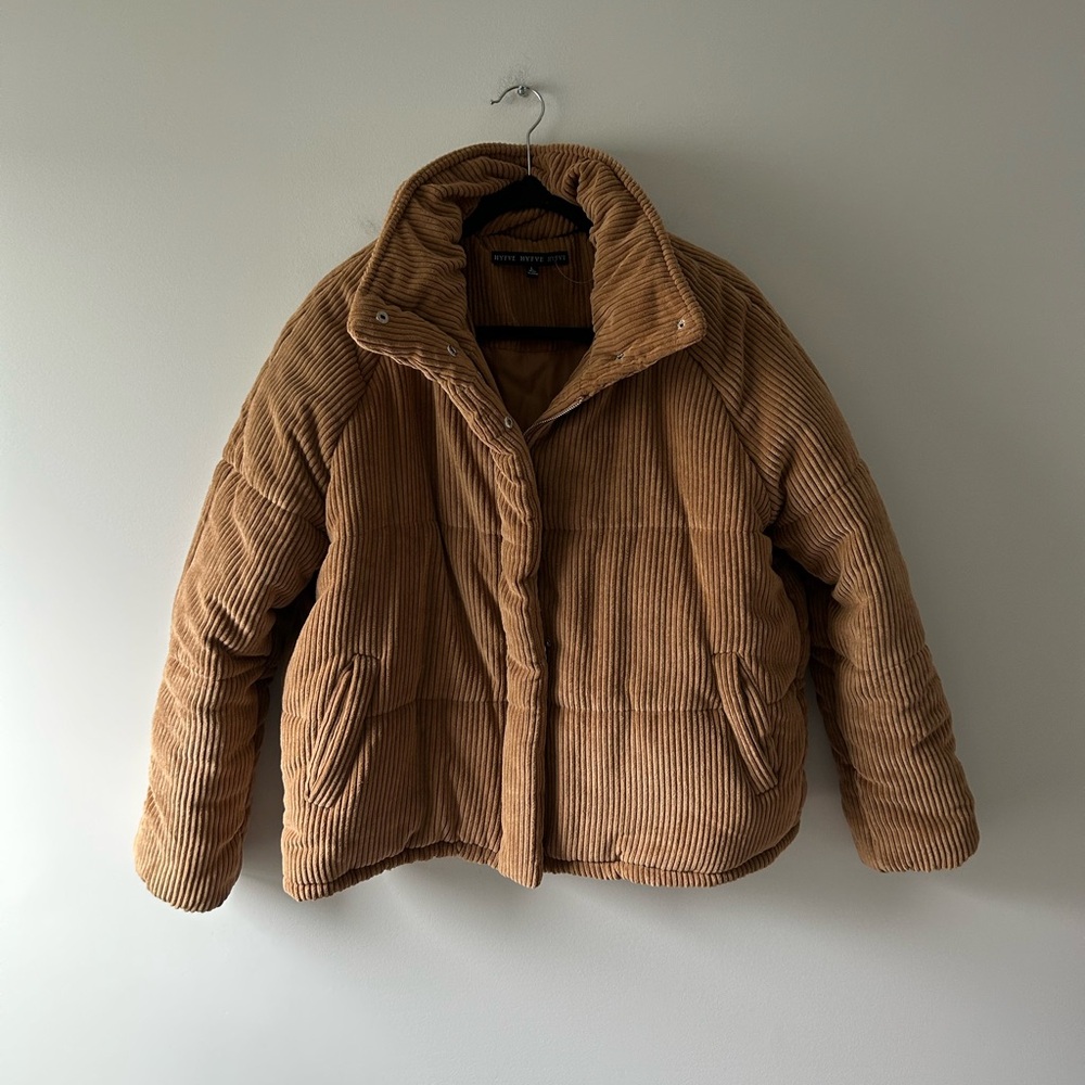 Hyfve Hyfve Hyfve brown textured puffer jacket - Picture 1 of 5